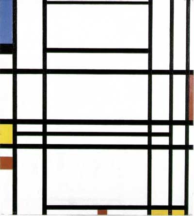 Piet Mondrian Composition #10 Is the Mondrian painting a symmetrical or asymmetrical composition?