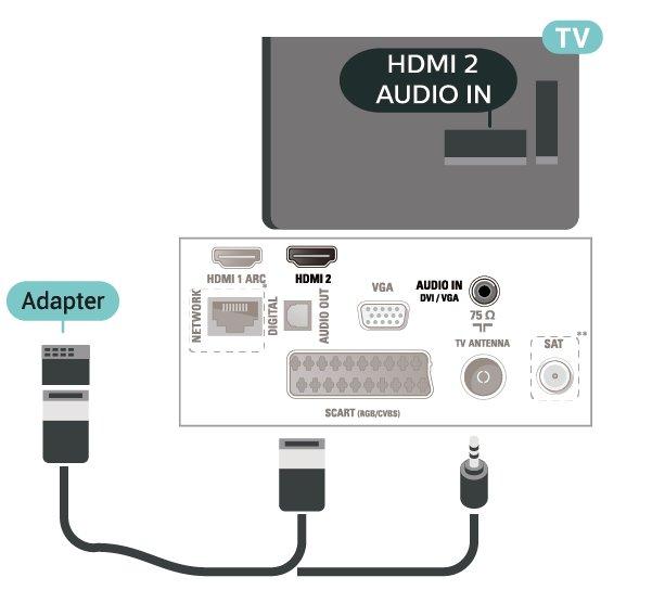 Utilizaţi conexiunea VGA şi adăugaţi un cablu Audio S/D (mini-jack de 3,5 mm) la portul Audio In pentru sunet din partea din spate a televizorului.