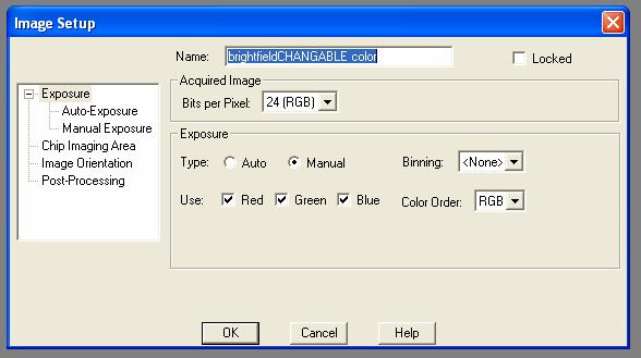 Modify Color Setup File Check the settings under Exposure : 24 (RGB)