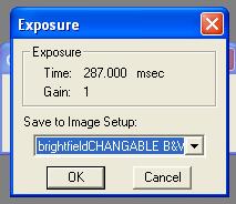 Calculate Exposure Time Once it is finished, click OK. The camera is much more sensitive in the B&W mode than in the color mode.