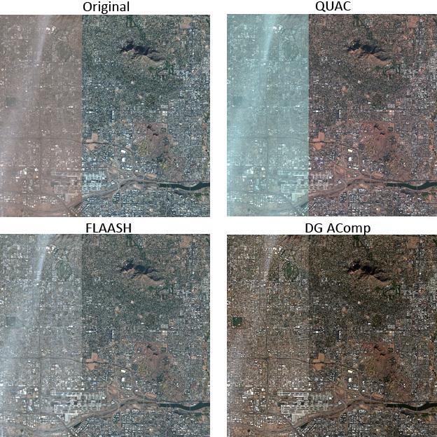 Phoenix, Arizona The original imagery for Phoenix, Arizona includes a very hazy image on the left and a clear image on the right.