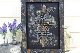 50 per person A beautiful black canvas with lace,buttons and gilding wax New Sheena Sketchy Class Sunday 7th January 11am -