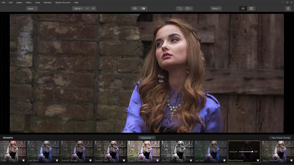 Working with Presets Presets allow you to make instant changes to your image with one click of a button.