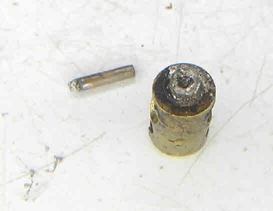 This is normally the case when the pin has been snapped off and the stub cannot be removed from the assembly.