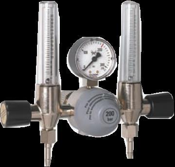 Pressure regulator with contents gauge and fitted flowmeter.