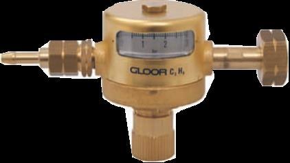 5650 Pressure regulator with incorporated working pressure gauge, especially compact and robust construction, working pressure 0 2 bar (0 4 bar available on request), for Propane