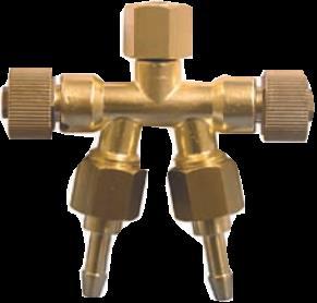 Low pressure manifold in forged brass with control valves, for connection after the pressure regulator, incl.