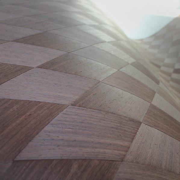 MUTO GRID Fleece-backed veneer is now available with plaited surface 18 Plaited veneer with perfectly coordinated patterns and colors opens up a new dimension in design.