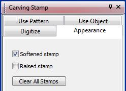 The Use Object tab allows you to select object outlines from the design window as a temporary stamp and apply to applicable objects.