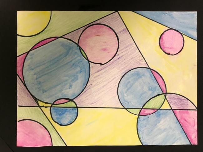 Permanent Collection: STEAM Abstract Compass Paintings Grade Level: K-2 Materials: Compasses Rulers Markers Watercolor Pencils Water Paintbrushes About the Artist: Will Henry Stevens was an American