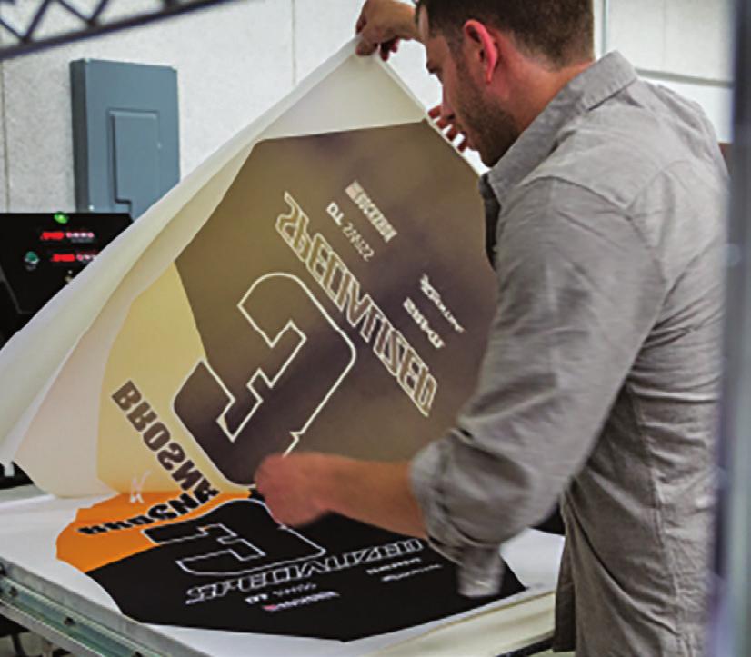 Screen Printing Screen printing is a process where ink is forced though a mesh screen with a rubber squeegee onto the printing surface.