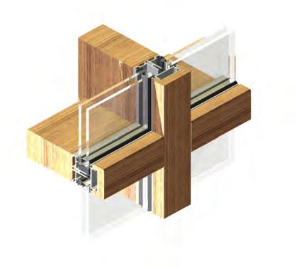 Series SI5000W Design Options Wood Facade System Wood Facade with Wood Cover Cap 2-Side Structurally Glazed Wood Facade Wood and Aluminum Facade