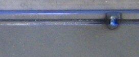 This is a close up of the parallel edges referenced above with a weld tack for reference.