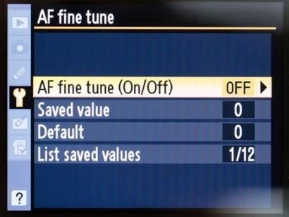 24.3 Adjusting Nikon AF Fine Tune UAM is used for certain Nikon cameras.