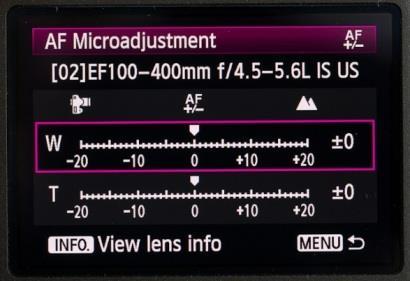 24.4.2 Adjusting (DURING THE TEST) When you start the test, you will see messages like this appearing periodically: If you are calibrating a zoom lens, you will be told by FoCal to set the wide,