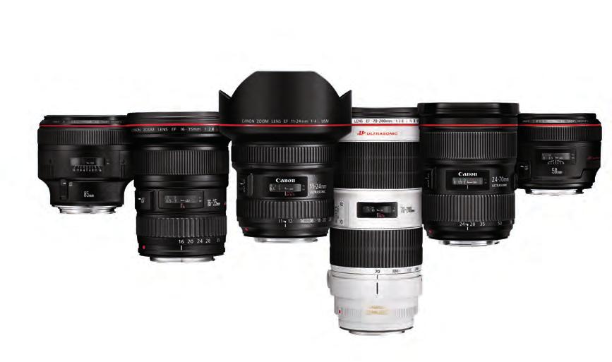 lenses are distinguished by a bold red ring around the