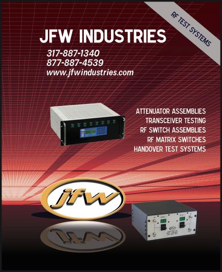 and Combiners Test Accessories Test Systems Brochure Contains information on JFW's standard and custom RF test boxes, including: