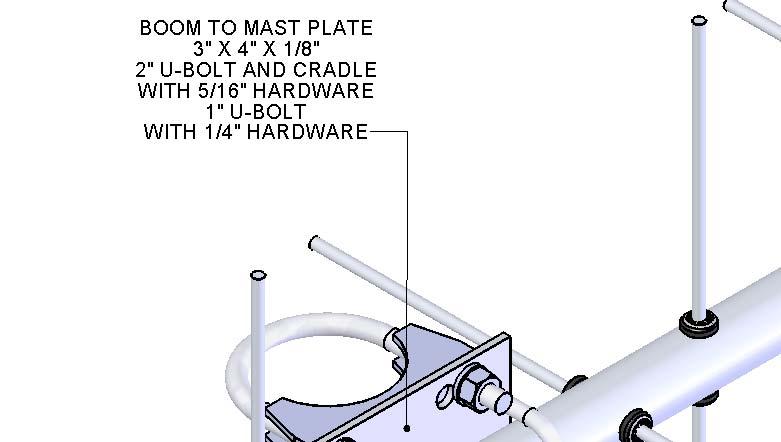 456CP34 ASSEMBLY MANUAL 12. The boom to mast plate is normally mounted to the boom at the balance point.