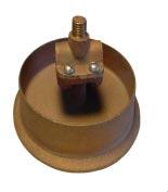 PAN-TYPE BASE #266B - No Nail Bronze Pan-Type Air Terminal and Cable Fastener Base. Threads are 5/8 O.