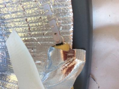 Make sure that no part of the foil tape touches the wires or any