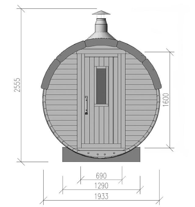 9 m diameter sauna barrels: Custom big