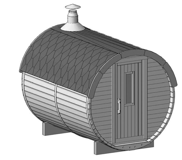 2 m diameter sauna barrels: Custom big