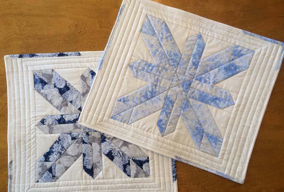 Snowflake Placemats By Patti Buhler It s easier than it looks! Don t worry about trying to cut ⅞, just round up and trim your pieces to size after sewing.