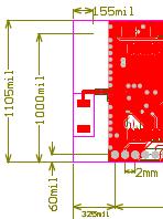 A recommended chip antenna layout is shown below.
