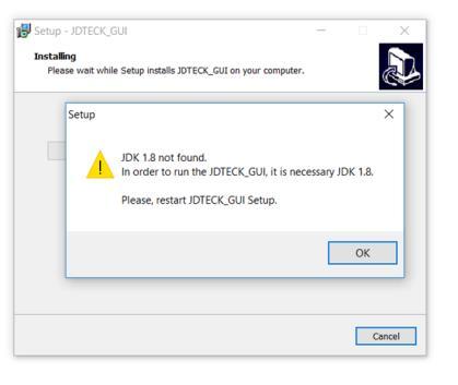 Click OK on both windows. Click on file name JDTECK_GUI.exe to install program.