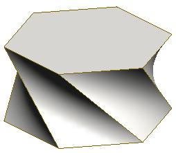 Pro/DESKTOP draws a loft line between the vertices Loft lines To explain the following examples a loft has been created between two hexagons.
