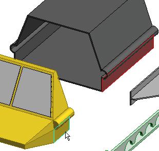 constraints are required. Applying 'Align' assembly constraints Select the two side surfaces shown.