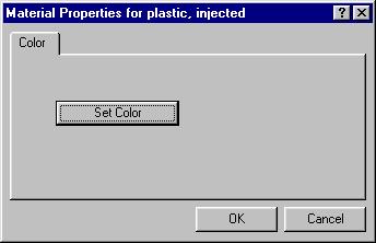 Changing the color of a component Move the mouse until the edges of a component pre-highlight in cyan. Right click with the mouse. From the floating menu click on Set Material Properties.