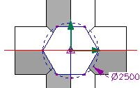 Draw line horizontally through centre of airlock corridor (Shown in red). With the axis line selected.