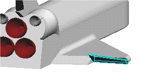 the starboard aileron. The edges will turn blue Click with the left mouse button to select the aileron.