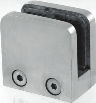 Stainless Steel Clamps Stainless steel clamp Square, extended 4.5 X 45º Wall to glass clamp Round Glass 52 66.