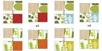 Potholders by Stacey Day featuring the Fresh Pick collection by Susy Pilgrim Waters for P&B Textiles Potholder size: 7 1 /2 square Yardage Fabric A CWEA 200 E 1/4 yard Fabric B FPIC 456 W 1/8 yard