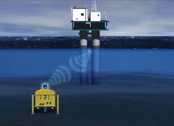 from a subsea camera or side-scan sonar data to a master vessel at the surface.