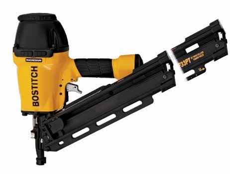 First Fix Nailer Paper-Tape & Wire-Weld Stick Nailer FPT-E / FPTSM-E Available with Long Magazine FPT-E CE compliant sequential trip for safer working on-site Adjustable exhaust to direct air away