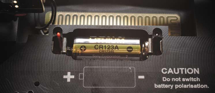 Battery The HugyCheck system runs on a single CR123A 3V battery.