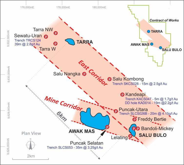 Impressive Exploration Potential 1 16 regional high-grade trench and drill intercepts require follow up Aspirational exploration goal: >3 Moz gold
