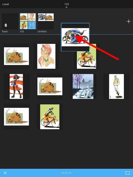 Adding sketches to a folder To add sketches to a folder, tap to enter Selection mode, tap all the sketches you want added to the folder, tap-hold a sketch, then drag onto a folder.