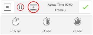 Adding frames When recording, use (Add Frame) to hold on the current frame for a set amount of time. Use this to hold on a view, so your viewers can study what s on screen for longer. 1.