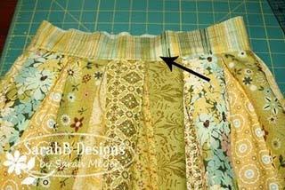 Align at the pleated and basted edge, pin in place, and stitch together with a 1/2" seam allowance.