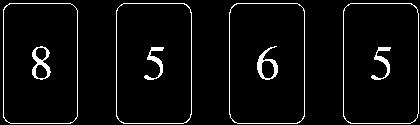 Q18. Here are four cards. (Total 7 marks) What is the mean score?