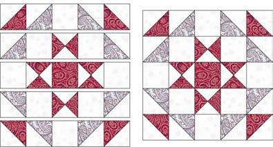 square. Make a total of four QST (KB) Units. Diagram 3 Diagram 7 Assemble Fabric B Star Blocks 4. Row 1.