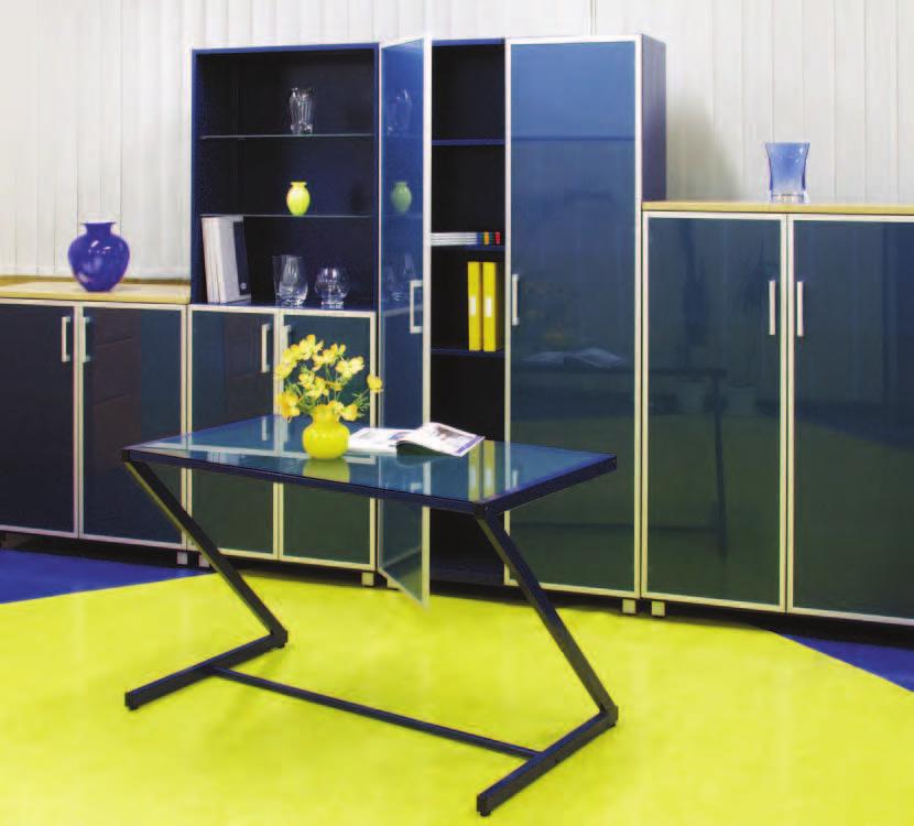 O f f i c e f u r n i t u r e JACEK set of furniture with glass Office set with glass doors set in aluminium frame elegant and practical set of office cabinets.