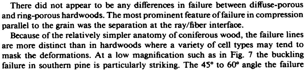 Cote and Hanno-CHARACI'ERlSTJCS OF WOOD FRACTURE SURFACES 151 FIG. 14. In ring-porous woods, tanaential shear tends to focus in the earlywood region where large, thin-walled vessels are concentrated.
