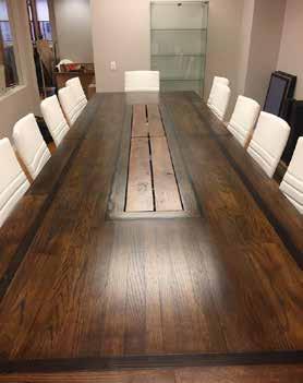 WASHINGTON COLLECTION NEW YORKER CONFERENCE TABLE CT-XX(NY) dark oak top with contrasting stripe industrial