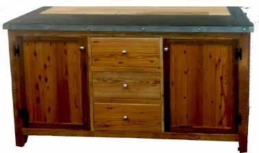 WASHINGTON COLLECTION WASHINGTON TRADESMAN CREDENZA TRCD-24(W) natural oak tops with barn wood accents stain options available for