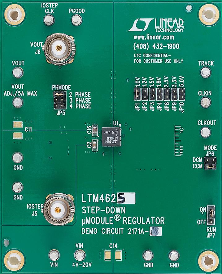 DESCRIPTION Demonstration circuit 7A-B features the LTM 6 µmodule regulator, a tiny low profile high performance step-down regulator.